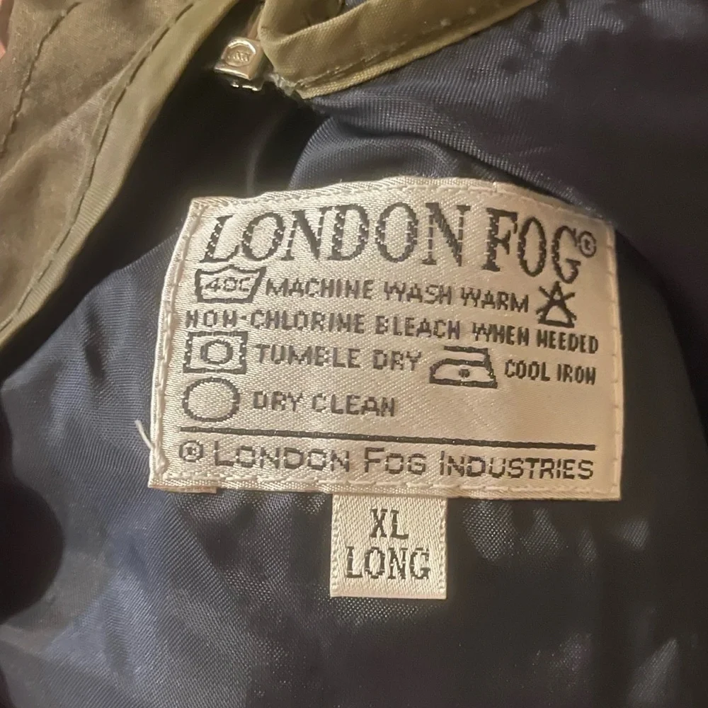 London Fog Green Winter Jacket Removable Insulation Water Resistant Size XL Long